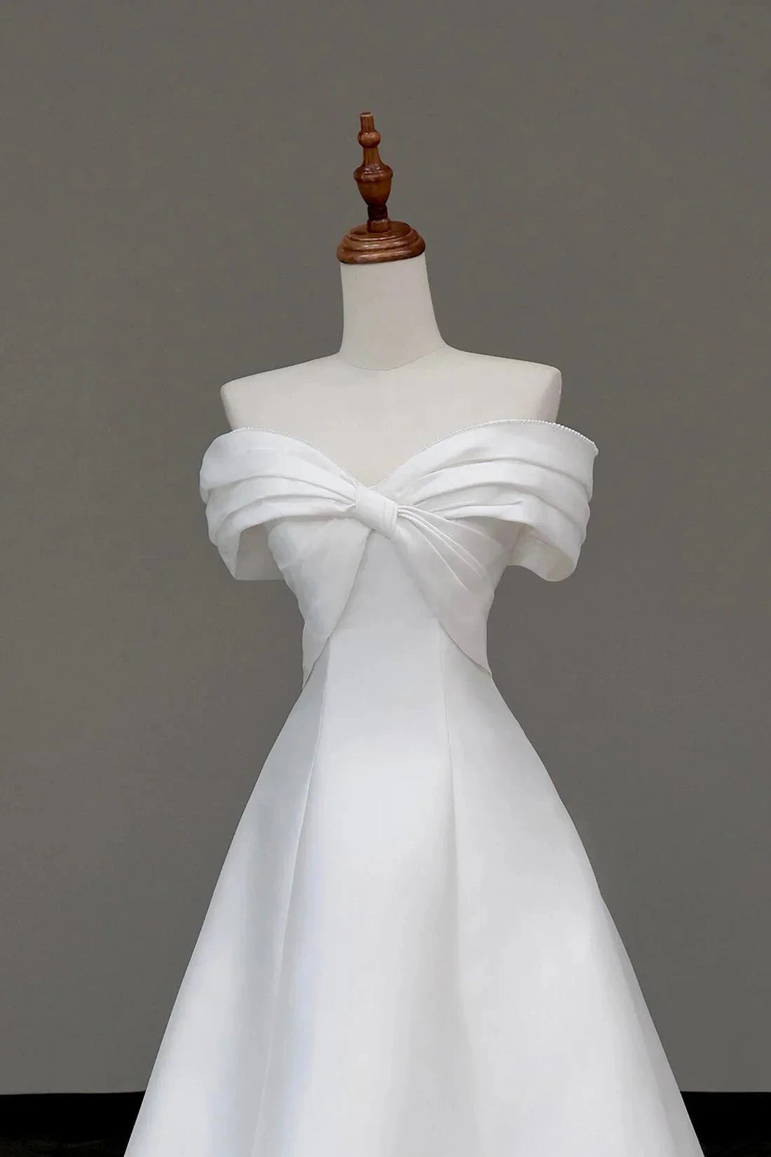 Satin Long Prom Dress, Off the Shoulder A-Line Evening Party Dress simple gentle atmospheric and unique desi Bring summer by YiHuiw