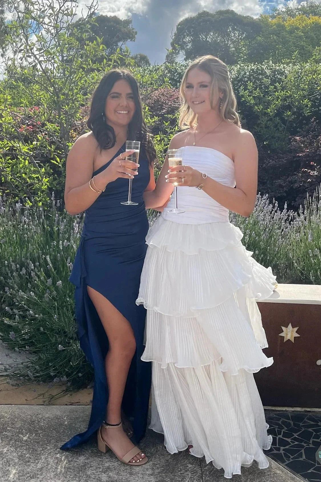 Satin One-Shoulder Asymmetric Ruched High-Slit Asymmetric Hem Mermaid Prom Dress by JiMiss Dresses