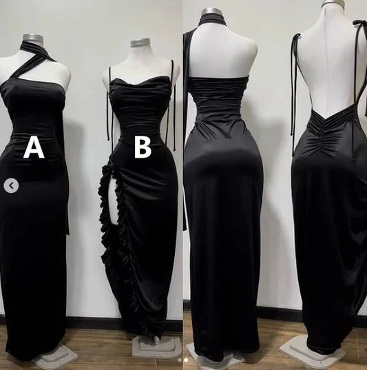 Sexy Black Sheath Prom Dresses Gala Dress Woman for Party simple gentle atmospheric and unique desi Bring summer colors to enhance whiteness by YiHuiw