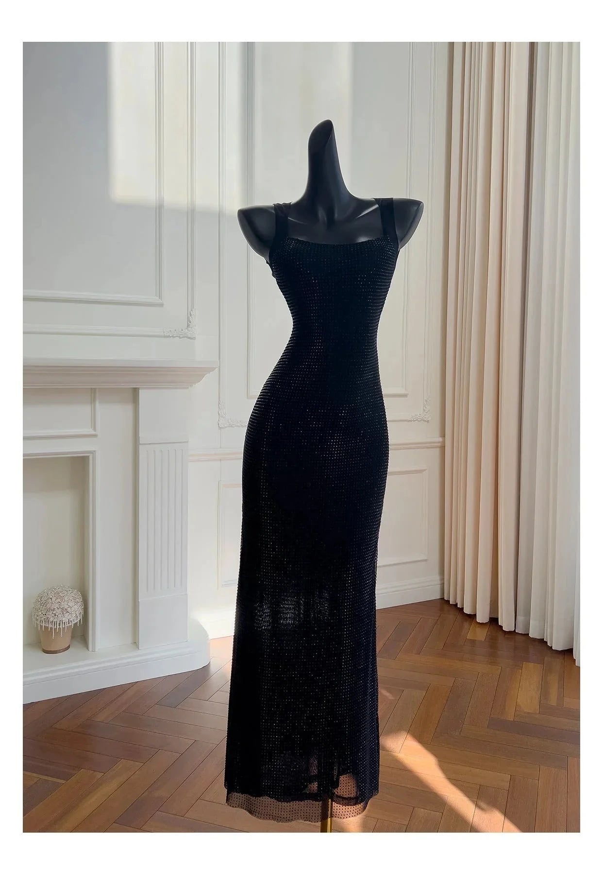 Sexy Mermaid Square Neck Black Sequin Long Prom Dresses Party Dress 20th Birthday Outfits Graduation Dresses simple gentle atmospheric and unique desi Bring summer colors to enhance whiteness by YiHuiw