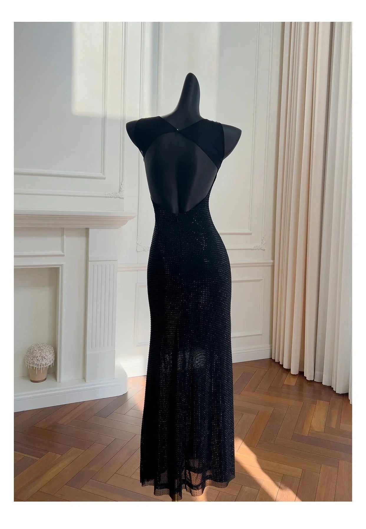Sexy Mermaid Square Neck Black Sequin Long Prom Dresses Party Dress 20th Birthday Outfits Graduation Dresses simple gentle atmospheric and unique desi Bring summer colors to enhance whiteness by YiHuiw