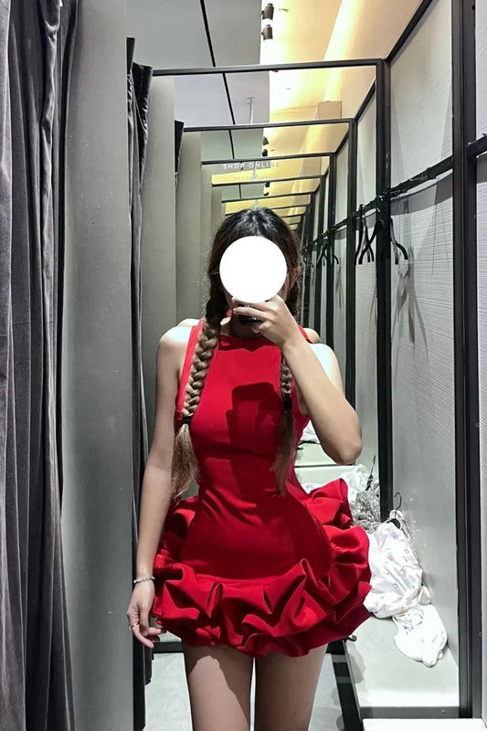 Sexy Sheath Scoop Neck Red Short Homecoming Dress Summer Hoco Dresses Mini Cocktail Dress by YiHuiw