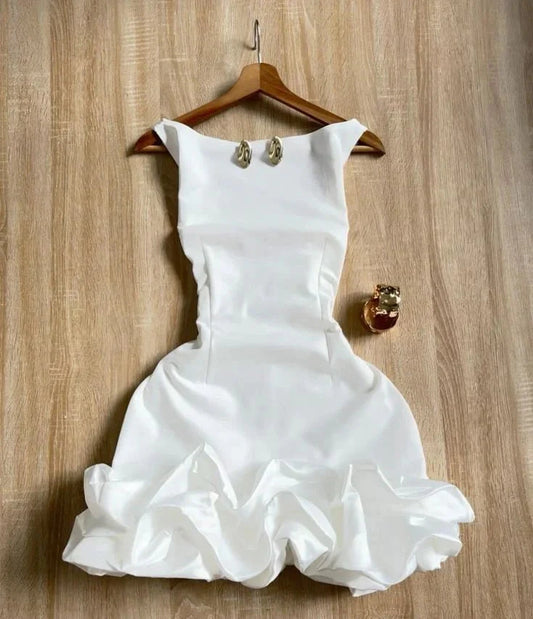 Sexy Sheath Scoop Short Mini White Formal 8th Grade Homecoming Dresses Middle School Short Cocktail Dress Hoco Outfits simple gentle atmospheric and unique desi Bring summer colors to enhance whiteness by YiHuiw