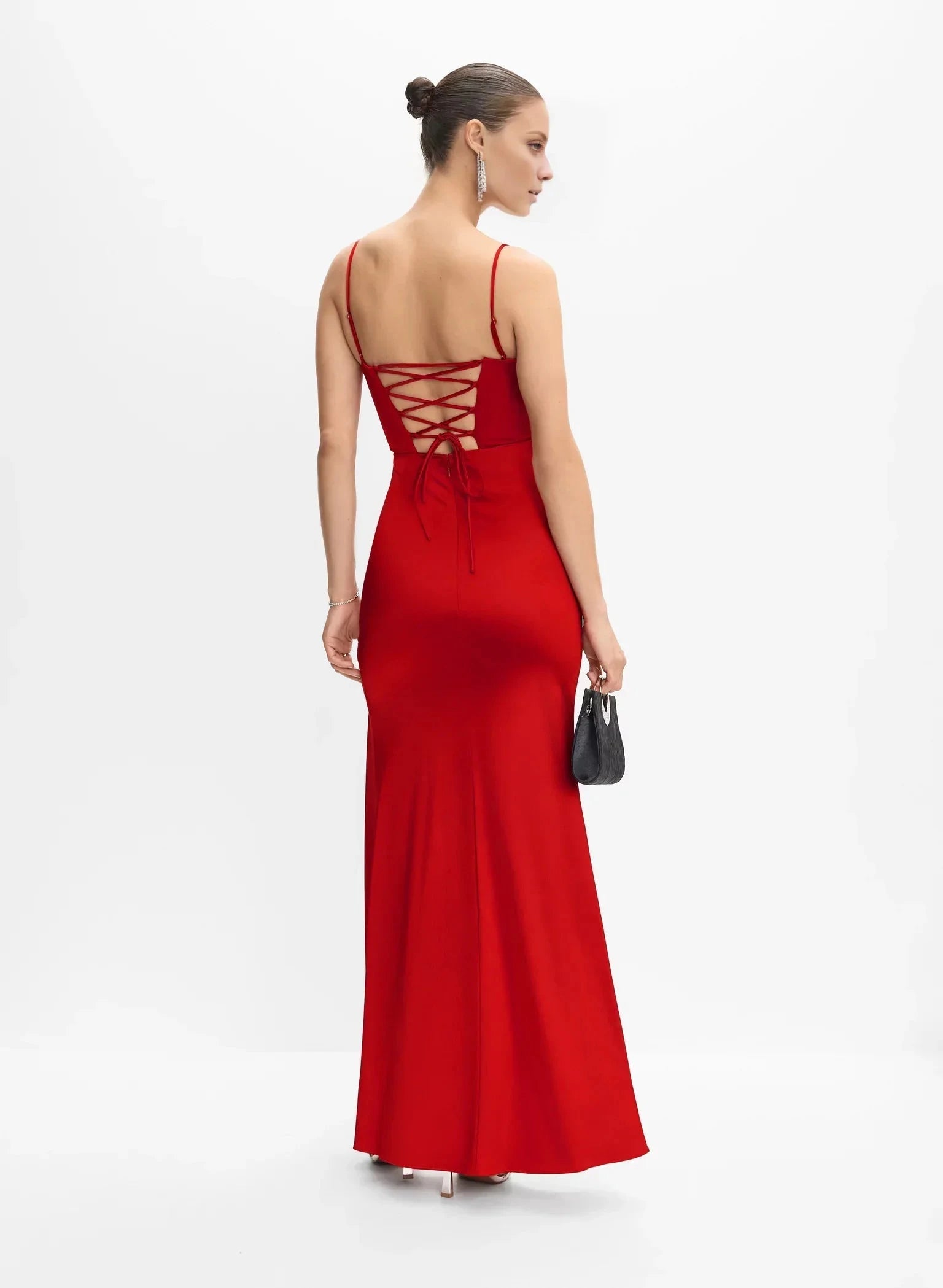 Sexy Sweetheart Neck Spaghetti Strap Lace-Up Back High-Slit Mermaid Floor-Length Evening Dress by YiHuiw