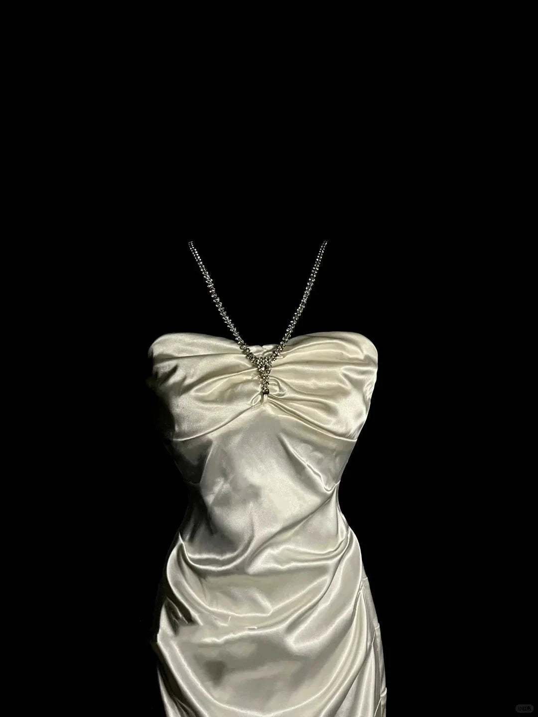 Shiny Fashion Suspender Short Satin Homecoming Dress Birthday Party Dress simple gentle atmospheric and unique desi Bring summer colors to enhance whiteness by YiHuiw