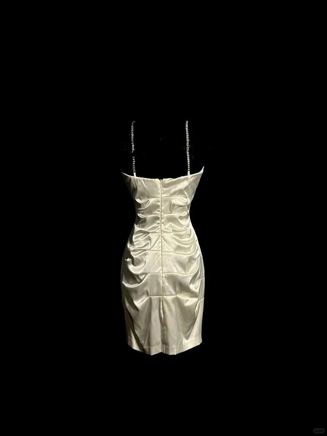 Shiny Fashion Suspender Short Satin Homecoming Dress Birthday Party Dress simple gentle atmospheric and unique desi Bring summer colors to enhance whiteness by YiHuiw