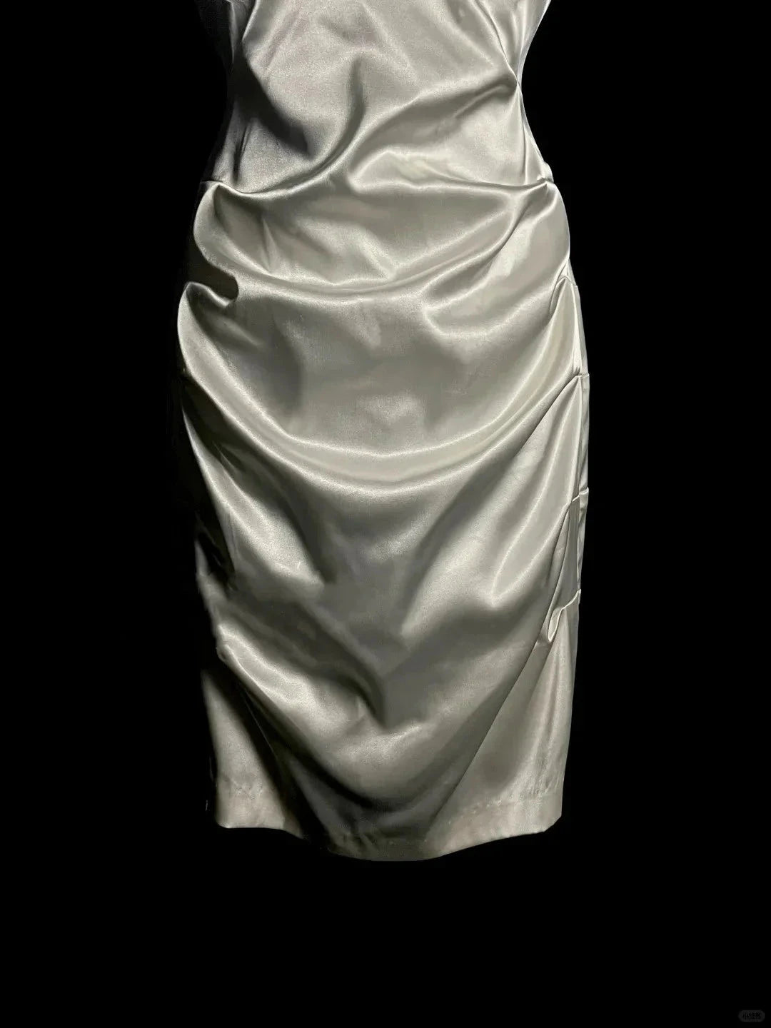 Shiny Fashion Suspender Short Satin Homecoming Dress Birthday Party Dress simple gentle atmospheric and unique desi Bring summer colors to enhance whiteness by YiHuiw