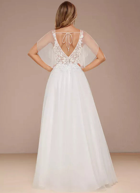 Tulle Mini Wedding Dress - Yihuiw by Yihuiw
