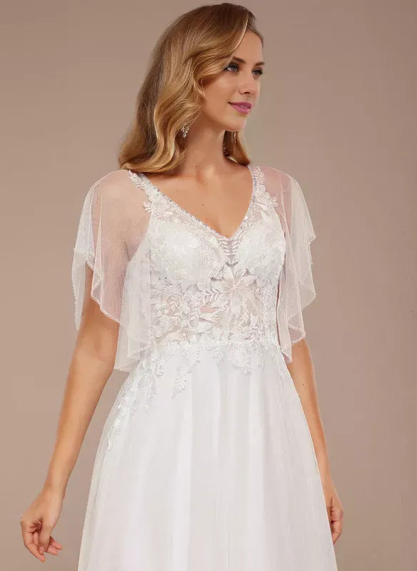 Tulle Mini Wedding Dress - Yihuiw by Yihuiw