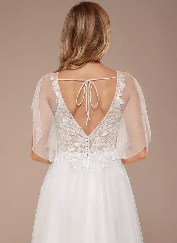 Tulle Mini Wedding Dress - Yihuiw by Yihuiw