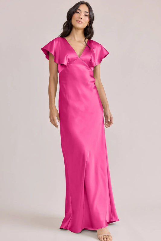 Mermaid V-Neck Satin Mini Wedding Dress - Yihuiw by Yihuiw