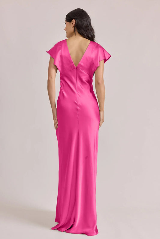 Mermaid V-Neck Satin Mini Wedding Dress - Yihuiw by Yihuiw