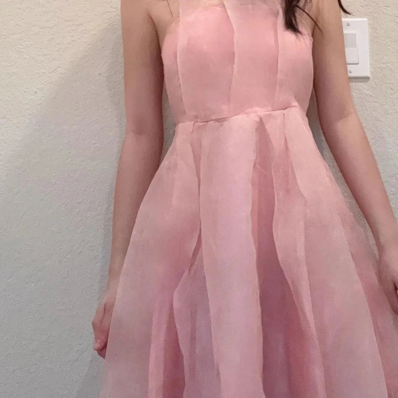Short Spaghetti Straps Satin Tulle Homecoming Dress Prom Dress simple gentle atmospheric and unique desi Bring summer colors to enhance whiteness by YiHuiw