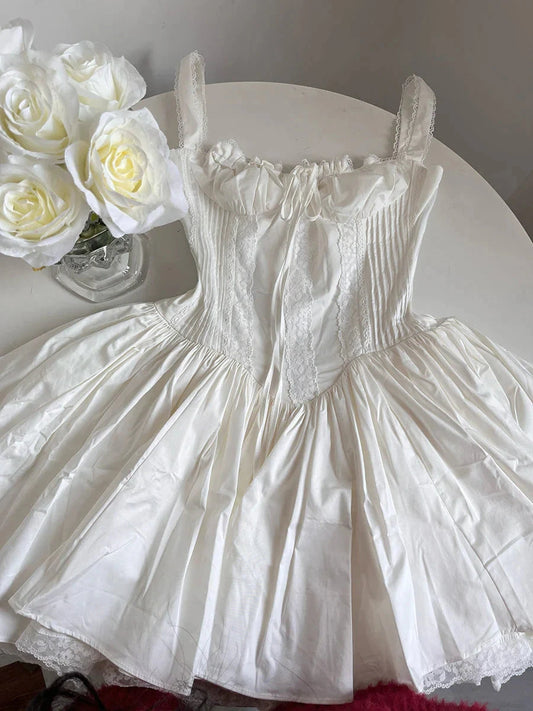 Simple A line Square Neck White Short Homecoming Dress Summer Hoco Dresses Mini Cocktail Dress by YiHuiw
