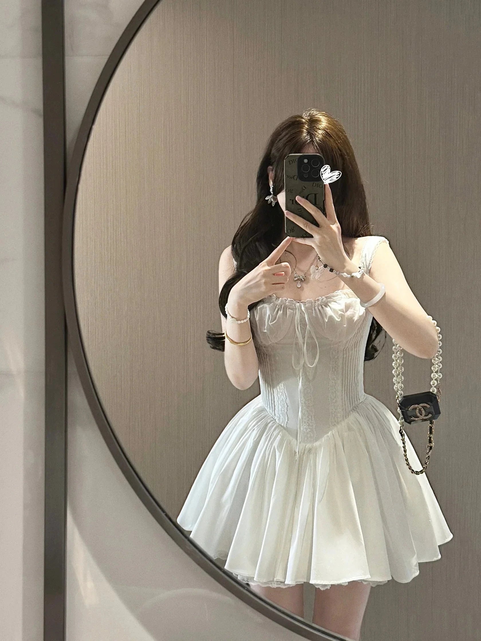 Simple A line Square Neck White Short Homecoming Dress Summer Hoco Dresses Mini Cocktail Dress by YiHuiw