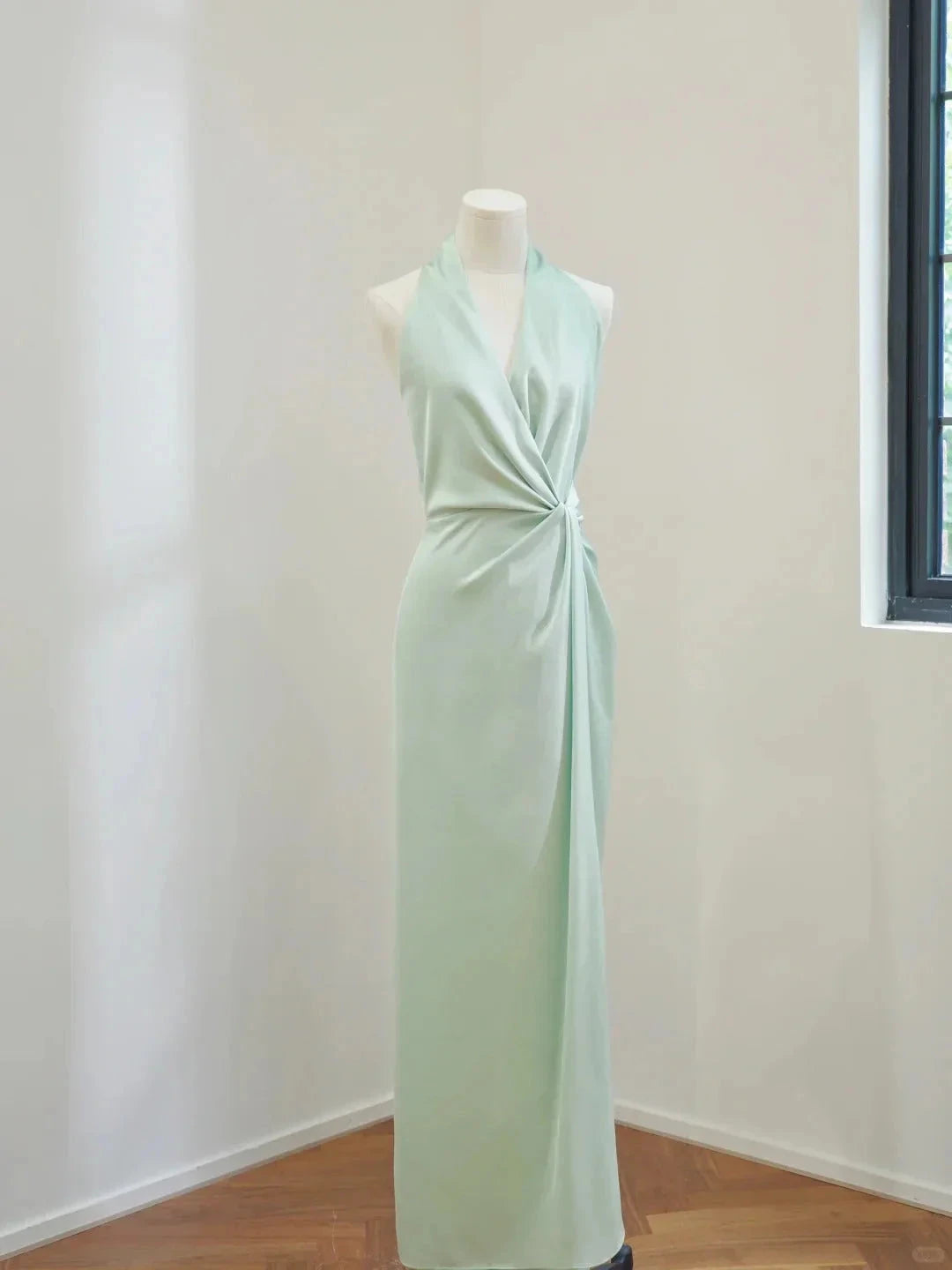 Simple Fashion Long Satin Prom Dress Evening Dress Party Dress Bridesmaid Dresses simple gentle atmospheric and unique desi Bring summer colors to enhance whiteness by YiHuiw