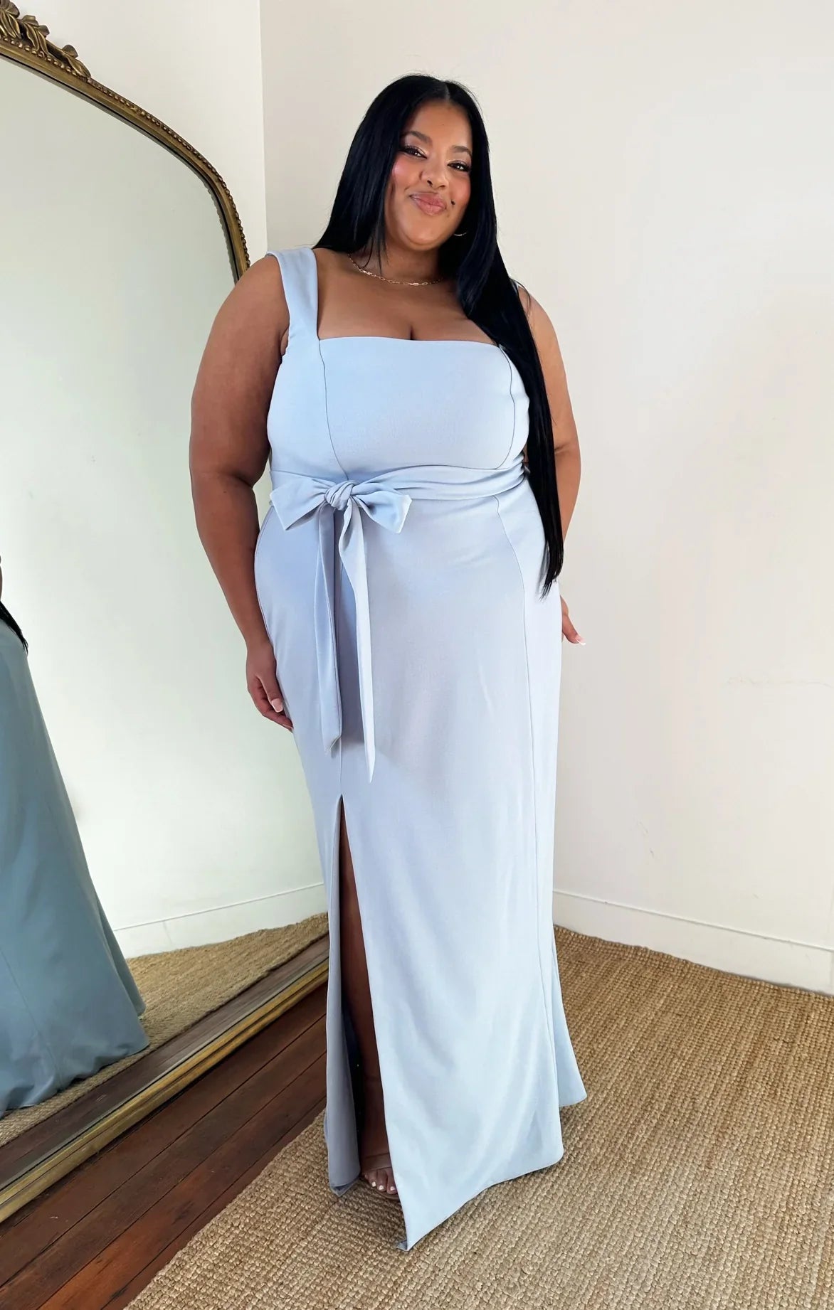 Sheath Square Neck Sleeveless Open Back Floor-Length Wedding Dress - Yihuiw by Yihuiw
