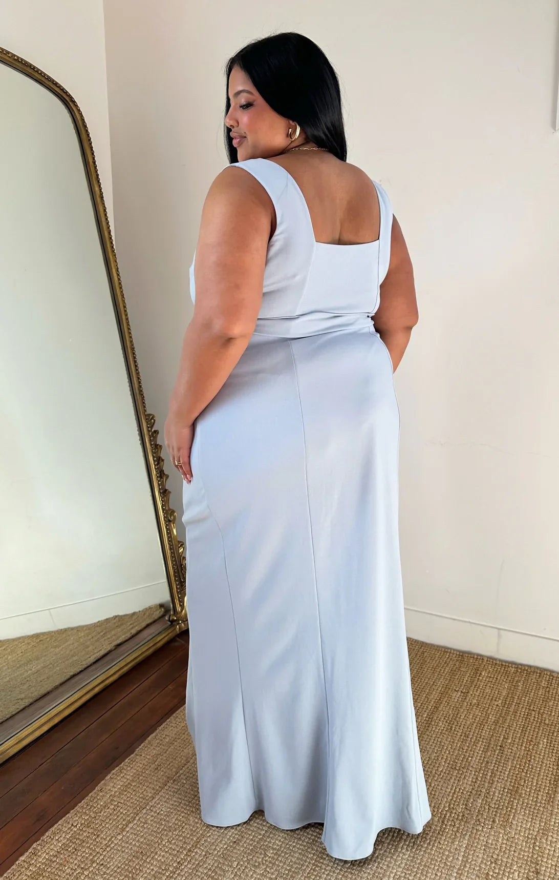 Sheath Square Neck Sleeveless Open Back Floor-Length Wedding Dress - Yihuiw by Yihuiw