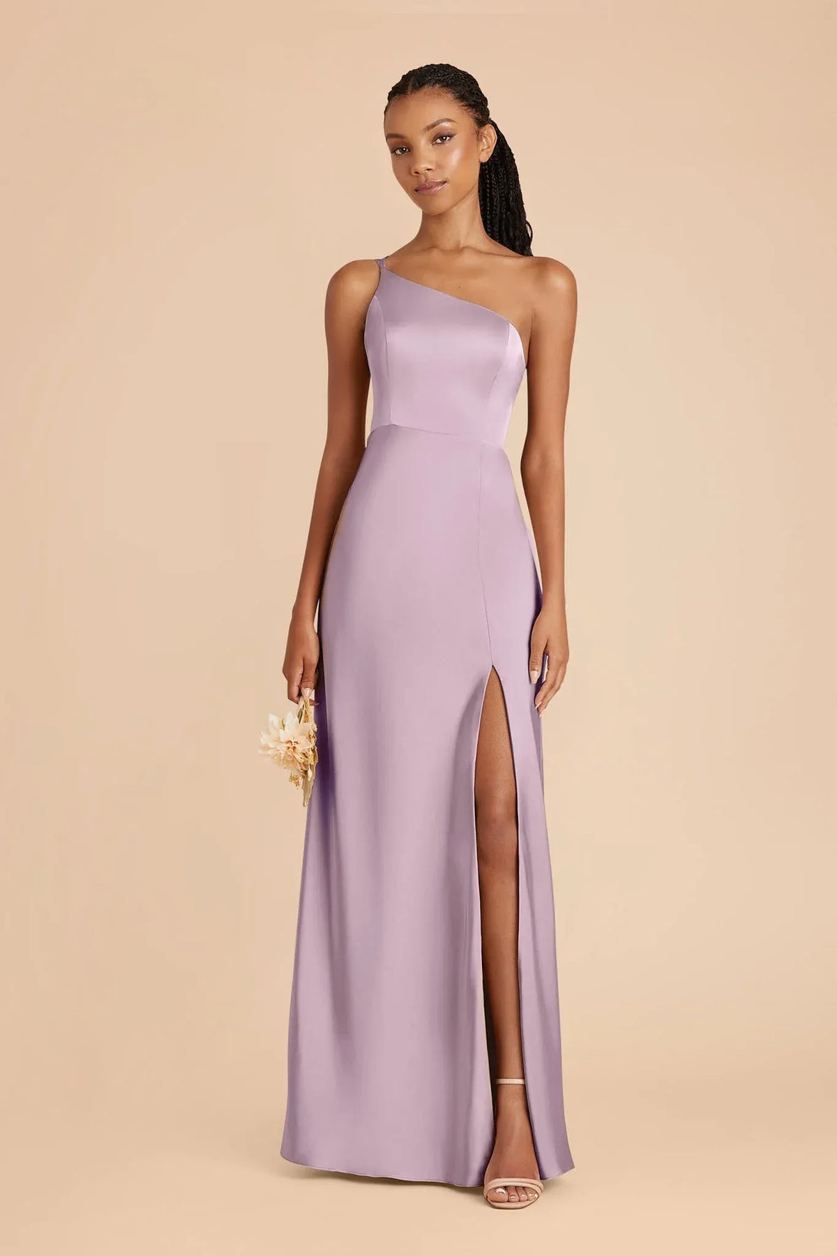 One-Shoulder Open Back High Slit Floor-Length Wedding Dress - Yihuiw by Yihuiw
