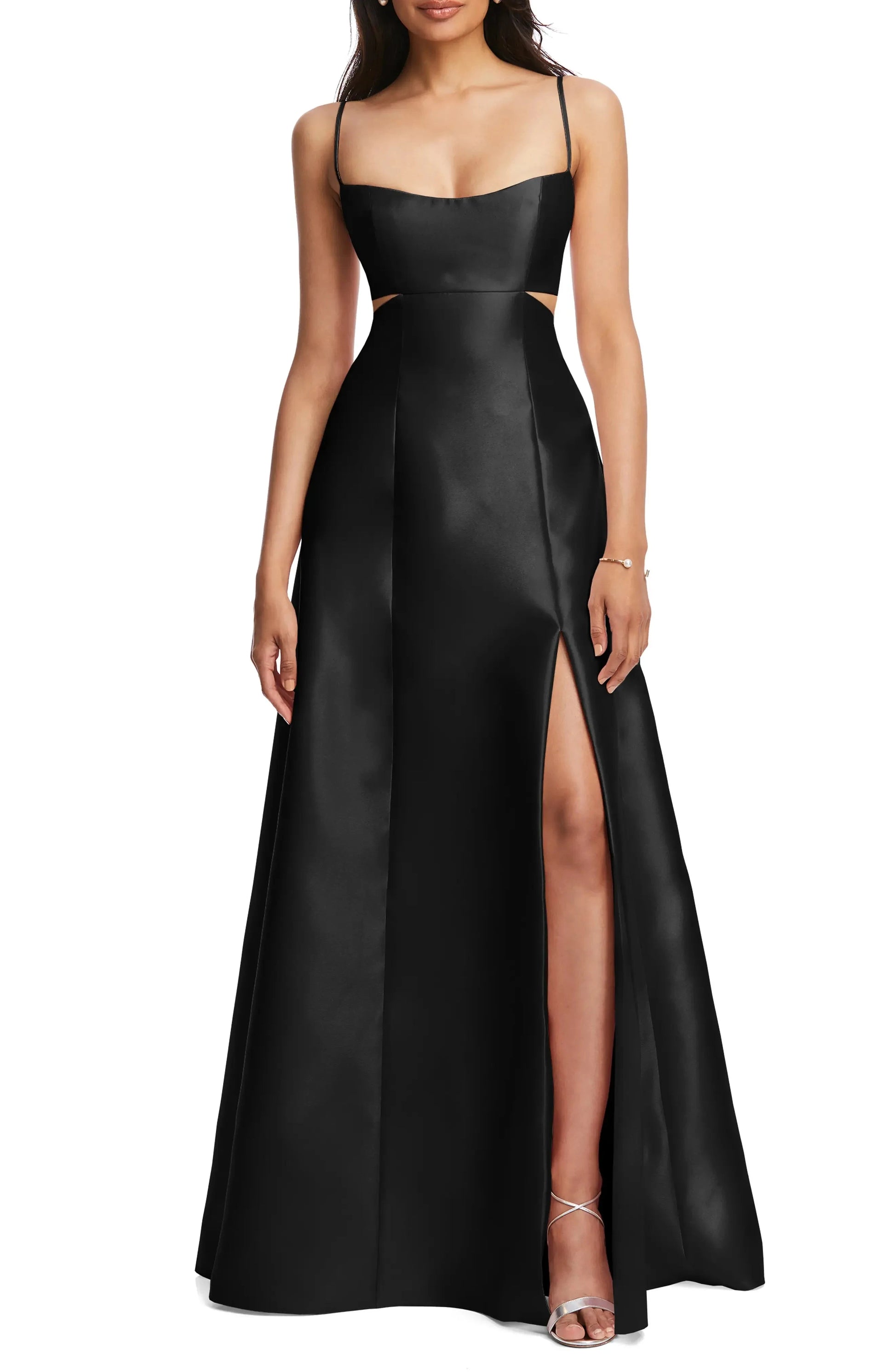 Sleek Cut Out Sweetheart Spaghetti Strap Open Back Floor Length For Sale Evening Dress by YiHuiw