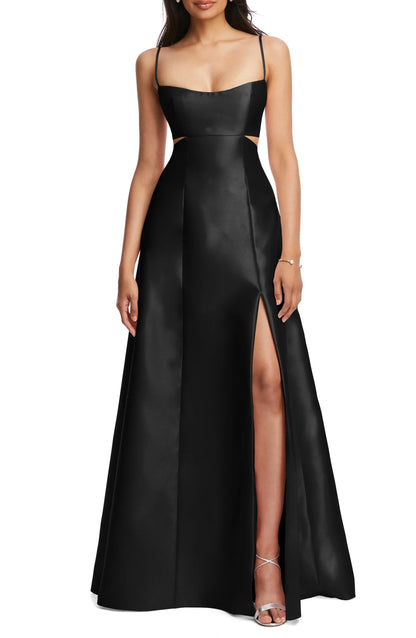 Sleek Cut Out Sweetheart Spaghetti Strap Open Back Floor Length For Sale Evening Dress by YiHuiw