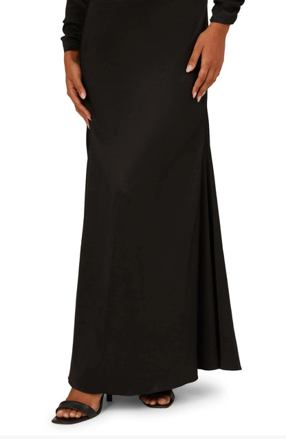 Sleek Draped Blazer Neck Long Sleeve Zipper Back Floor Length For Adults Evening Dress by YiHuiw