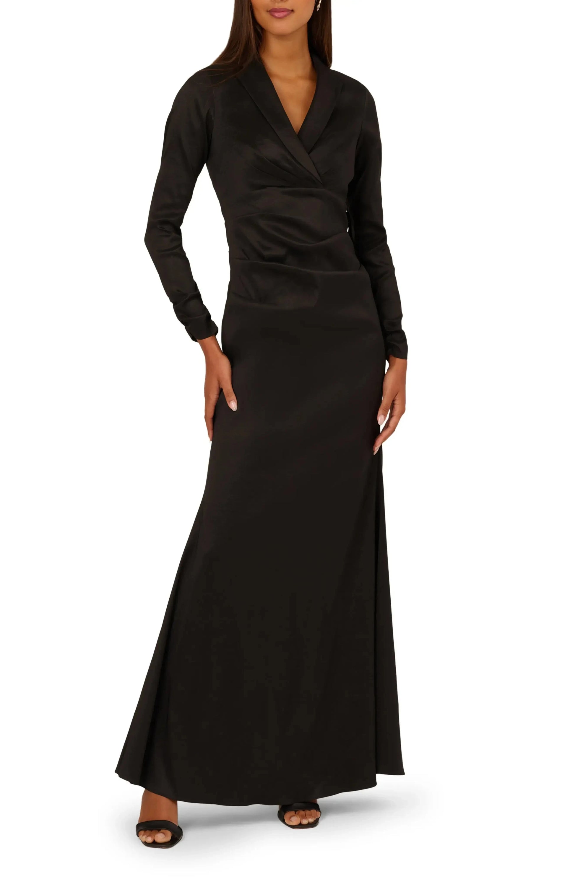 Sleek Mermaid Blazer Neck Long Sleeve Solid Back Floor Length For Sale Prom Dress by YiHuiw