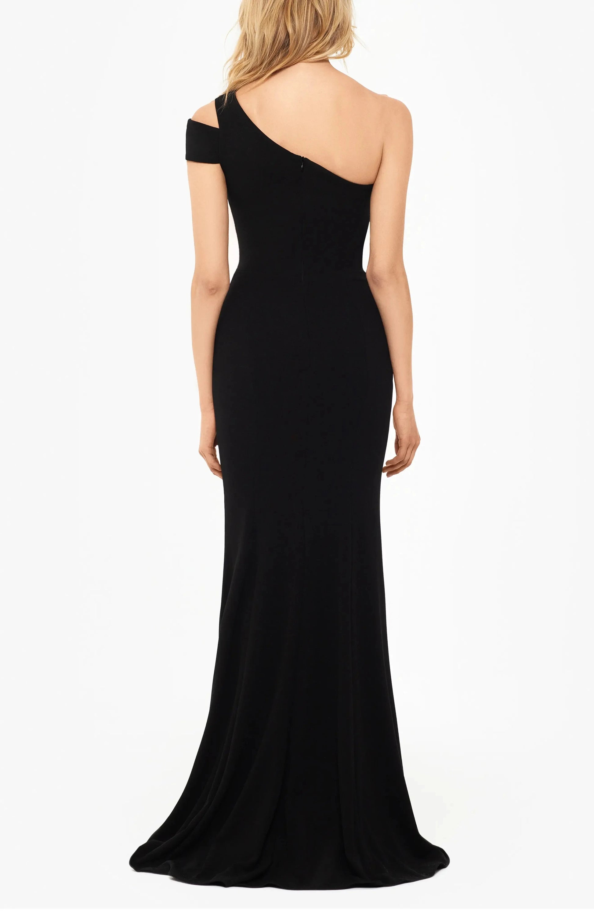 Sleek Mermaid One-Shoulder Cutout Sleeve Solid Back Floor Length Hot Sale Prom Dress by YiHuiw