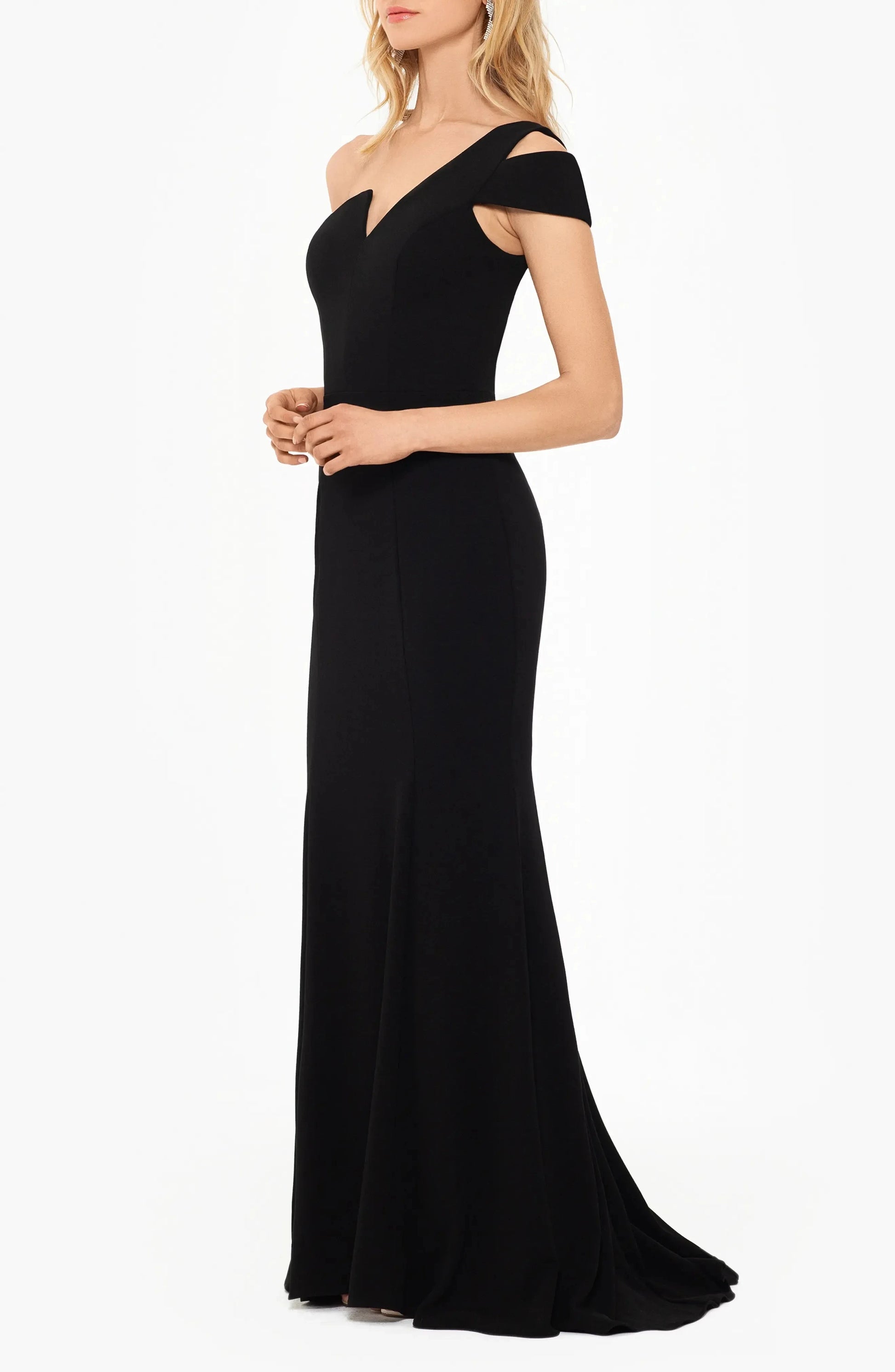 Sleek Mermaid One-Shoulder Cutout Sleeve Solid Back Floor Length Hot Sale Prom Dress by YiHuiw