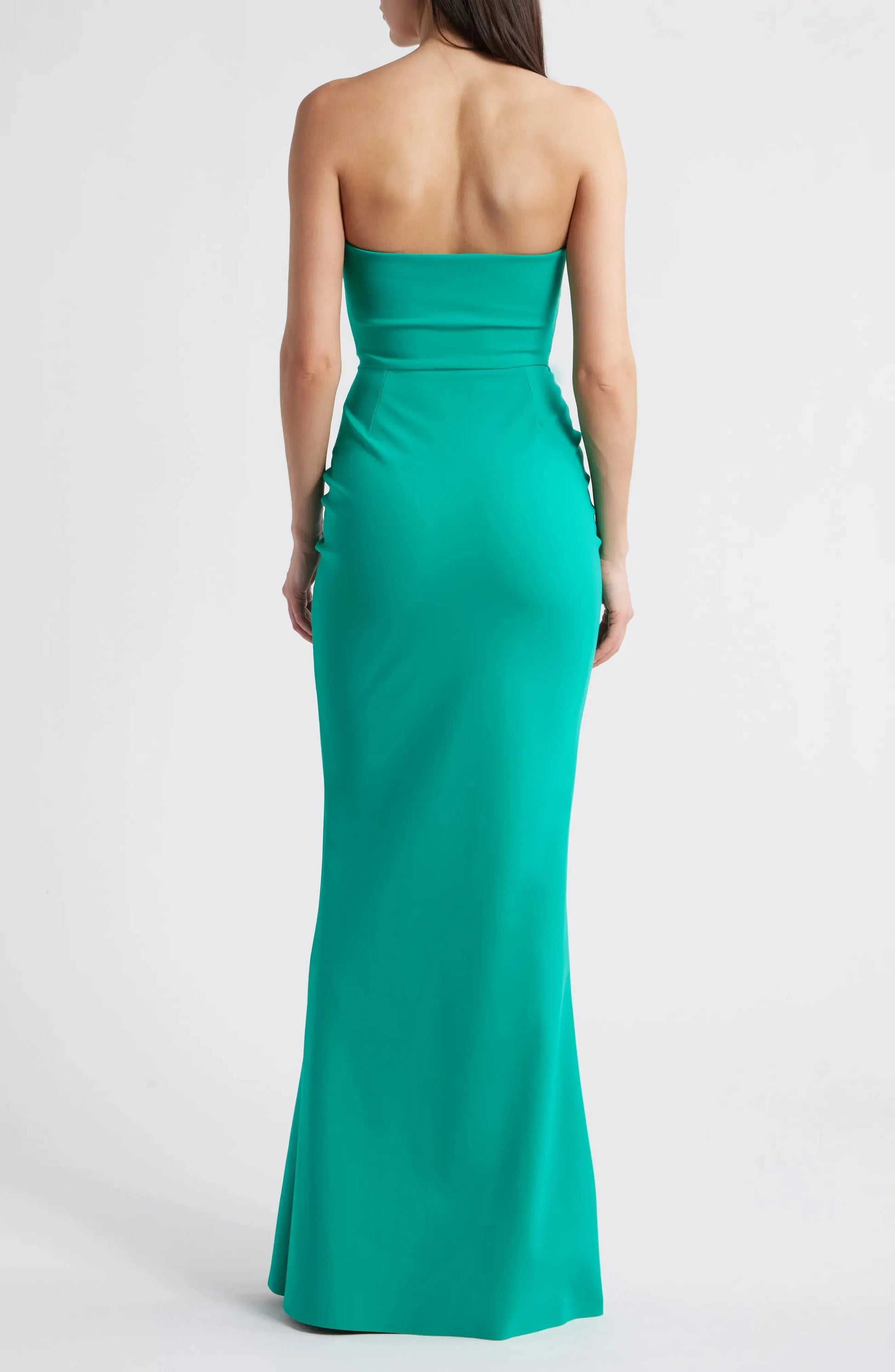 Sleek Mermaid Strapless Sleeveless Open Back Floor Length For Sale Prom Dress by YiHuiw