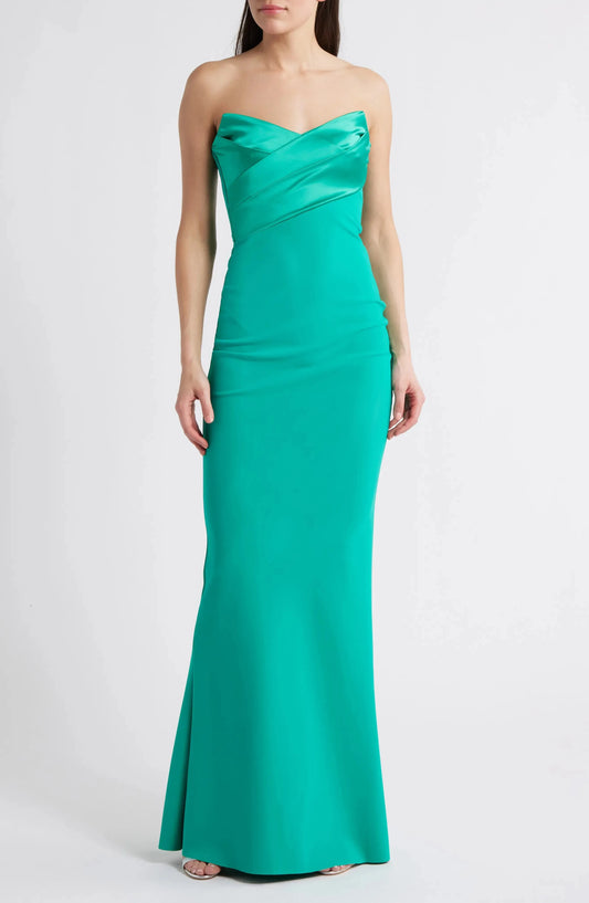 Sleek Mermaid Strapless Sleeveless Open Back Floor Length For Sale Prom Dress by YiHuiw