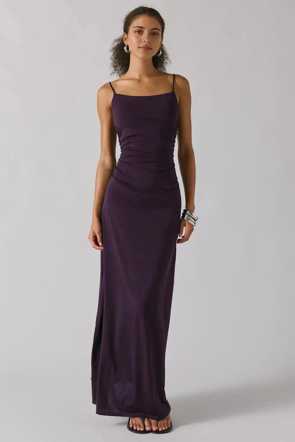 Sleek Sheath Square Neck Sleeveless Open Back Floor Length Hot Sale Prom Dress by YiHuiw