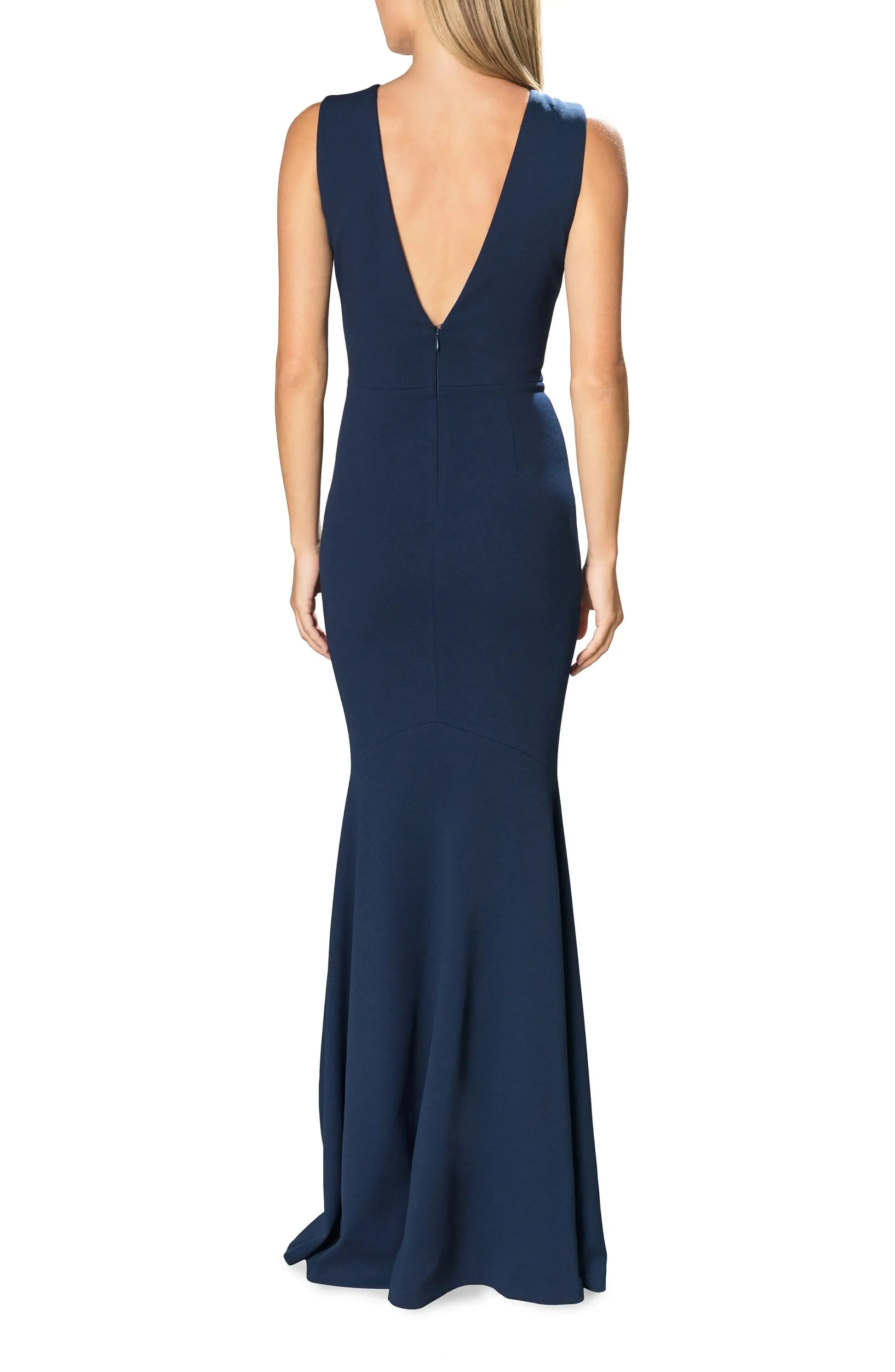 Sleek Trumpet Crew Neck Sleeveless Deep V Back Maxi For Sale Evening Dress by YiHuiw