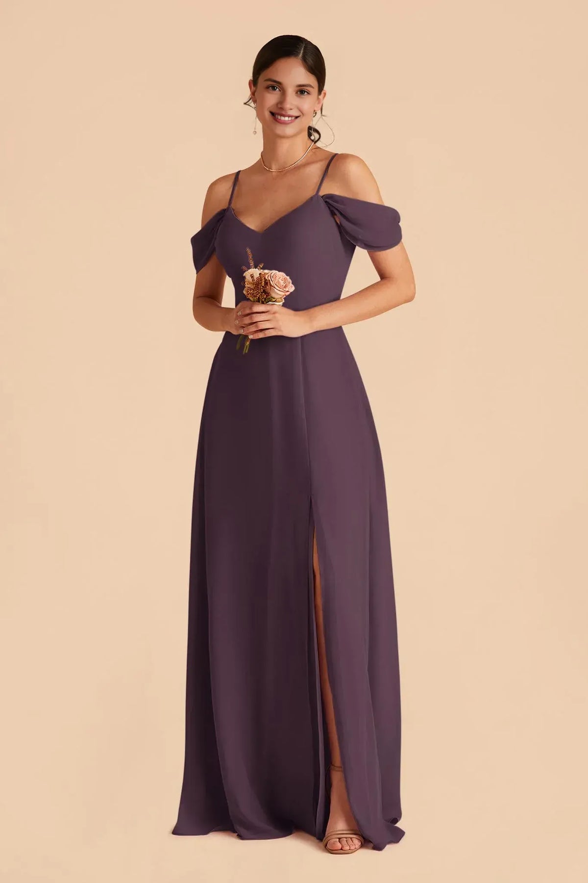 A-Line V-Neck Open Back Floor-Length Wedding Dress - Yihuiw by Yihuiw