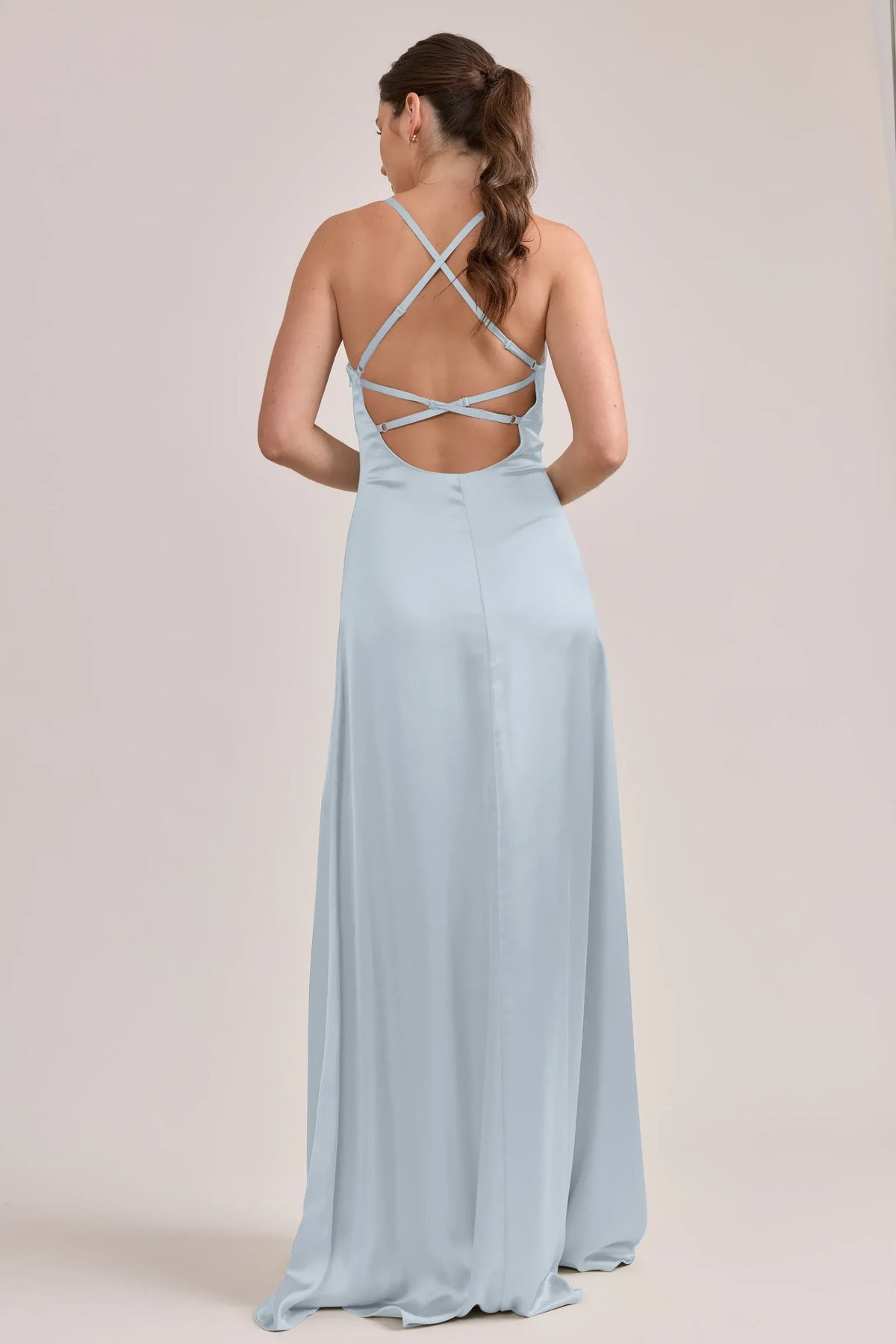A-Line V-Neck High Slit Floor-Length Wedding Dress - Yihuiw by Yihuiw