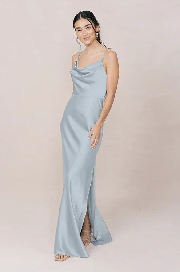 Mermaid Spaghetti Strap High Slit Floor-Length Wedding Dress - Yihuiw by Yihuiw