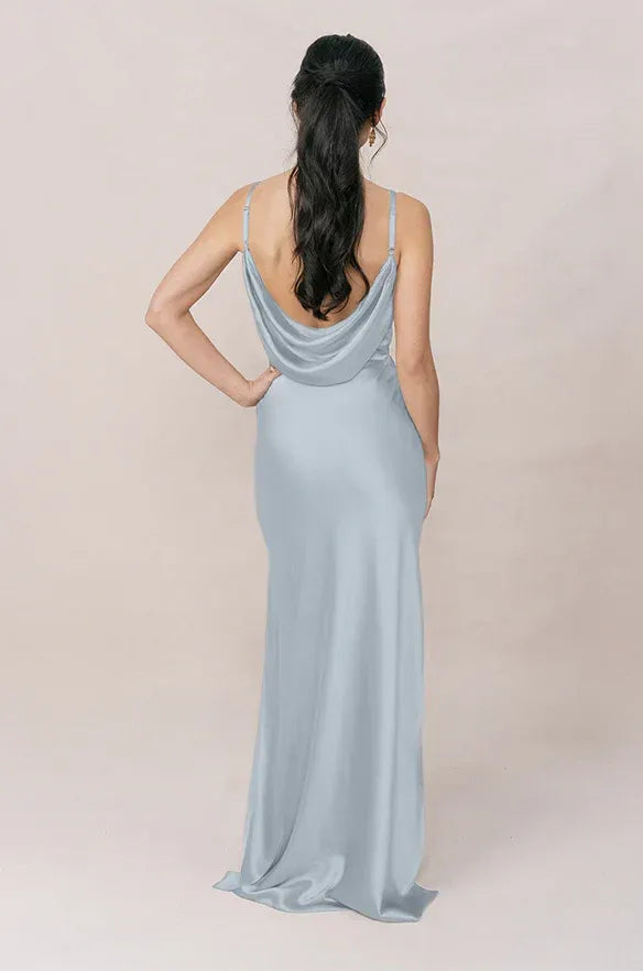Mermaid Spaghetti Strap High Slit Floor-Length Wedding Dress - Yihuiw by Yihuiw