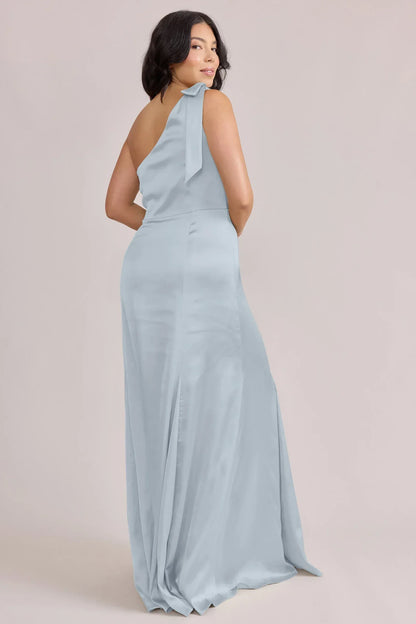 Mermaid One-Shoulder Sleeveless Open Back Floor-Length Wedding Dress - Yihuiw by Yihuiw
