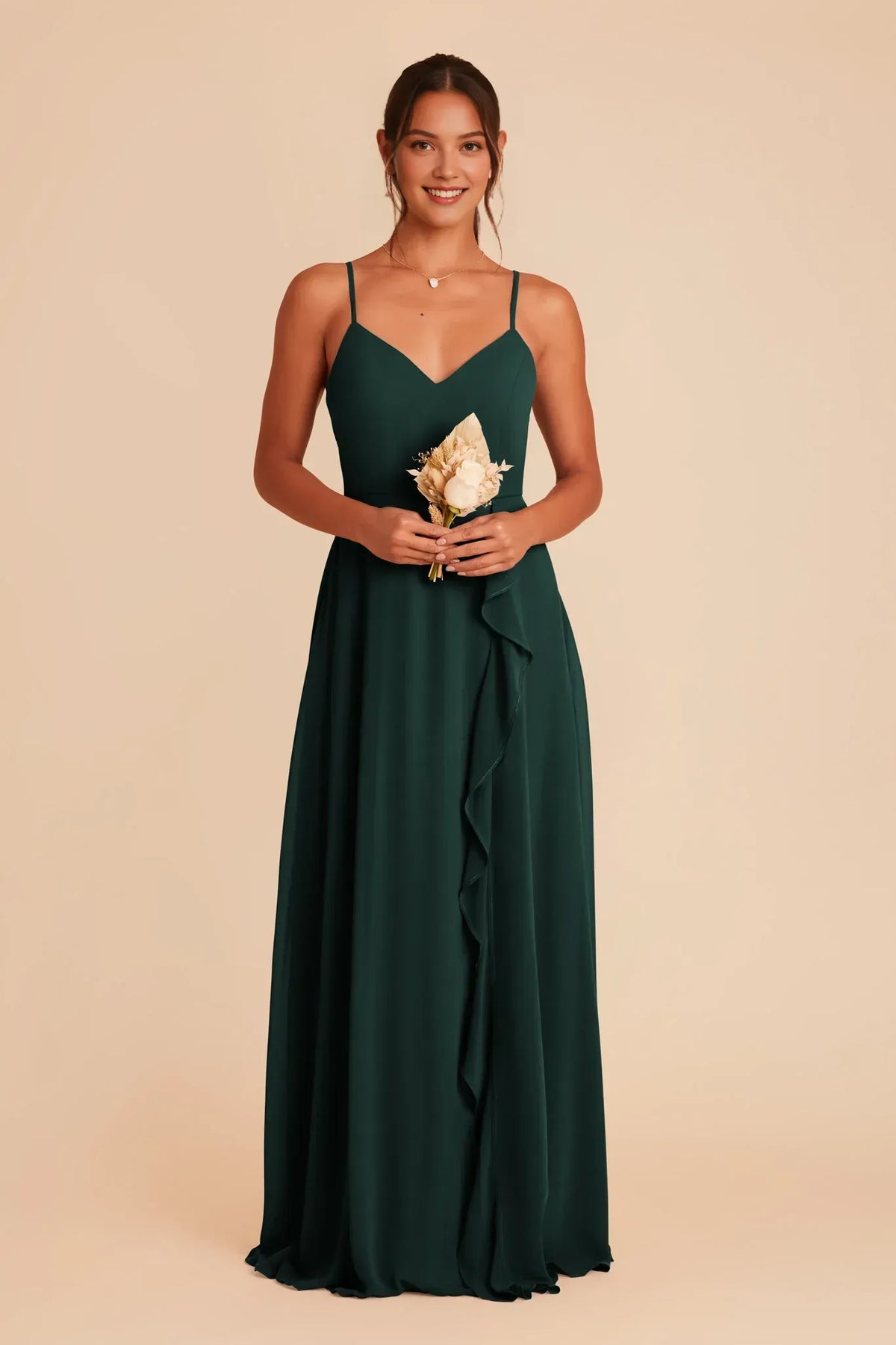 Spaghetti Strap Floor-Length Wedding Dress - Yihuiw by Yihuiw