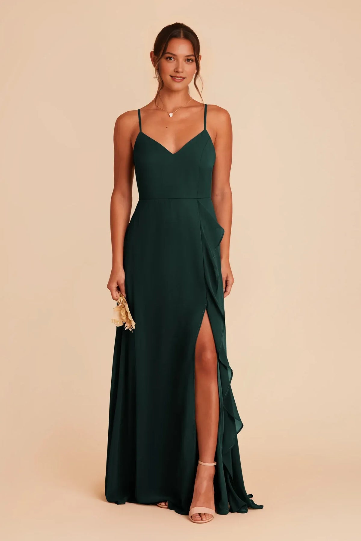 Spaghetti Strap Floor-Length Wedding Dress - Yihuiw by Yihuiw