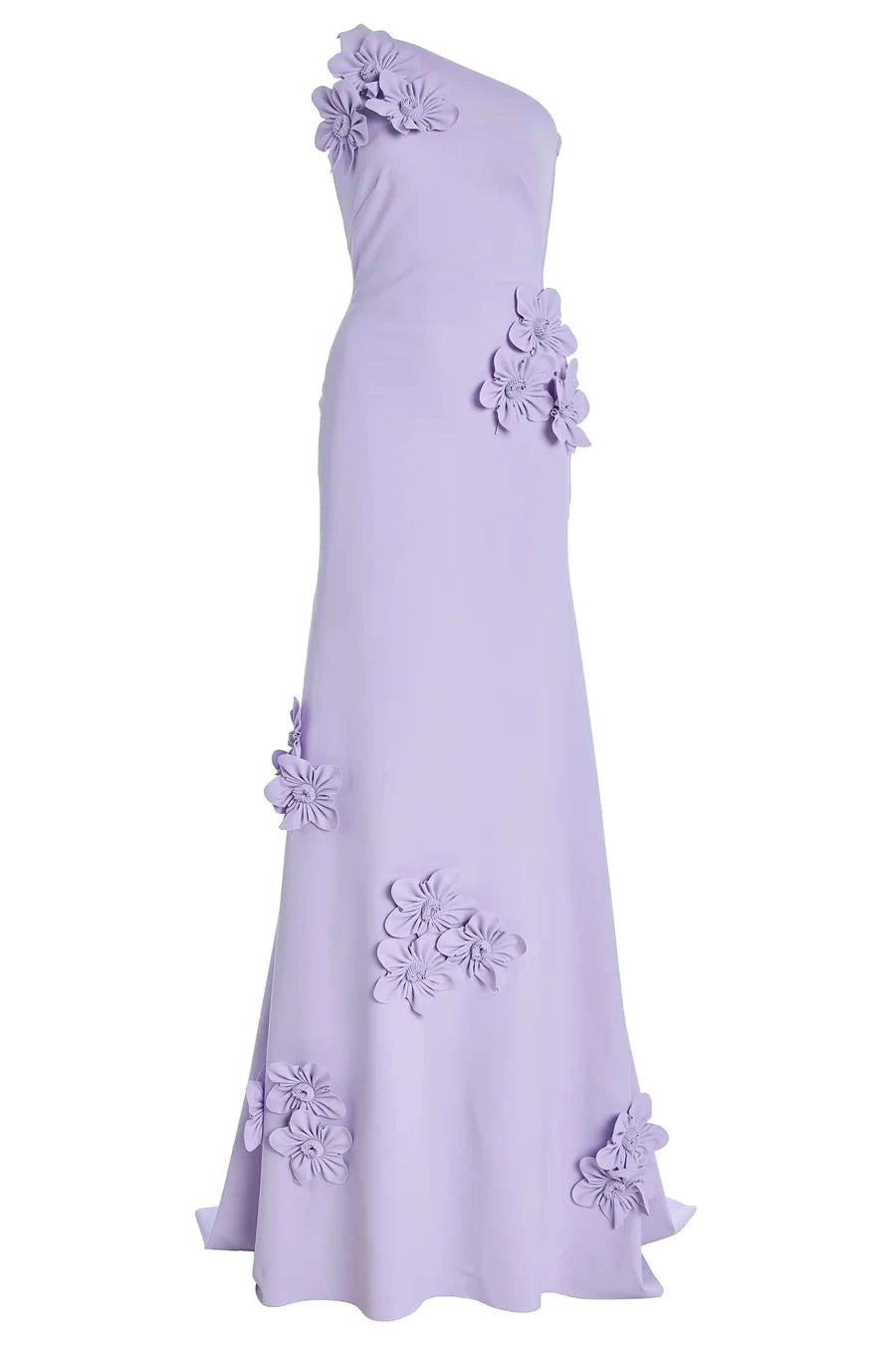 Solid 3D Flower Skew Collar Maxi Dress simple gentle atmospheric and unique desi Bring summer colors to enhance whiteness by YiHuiw