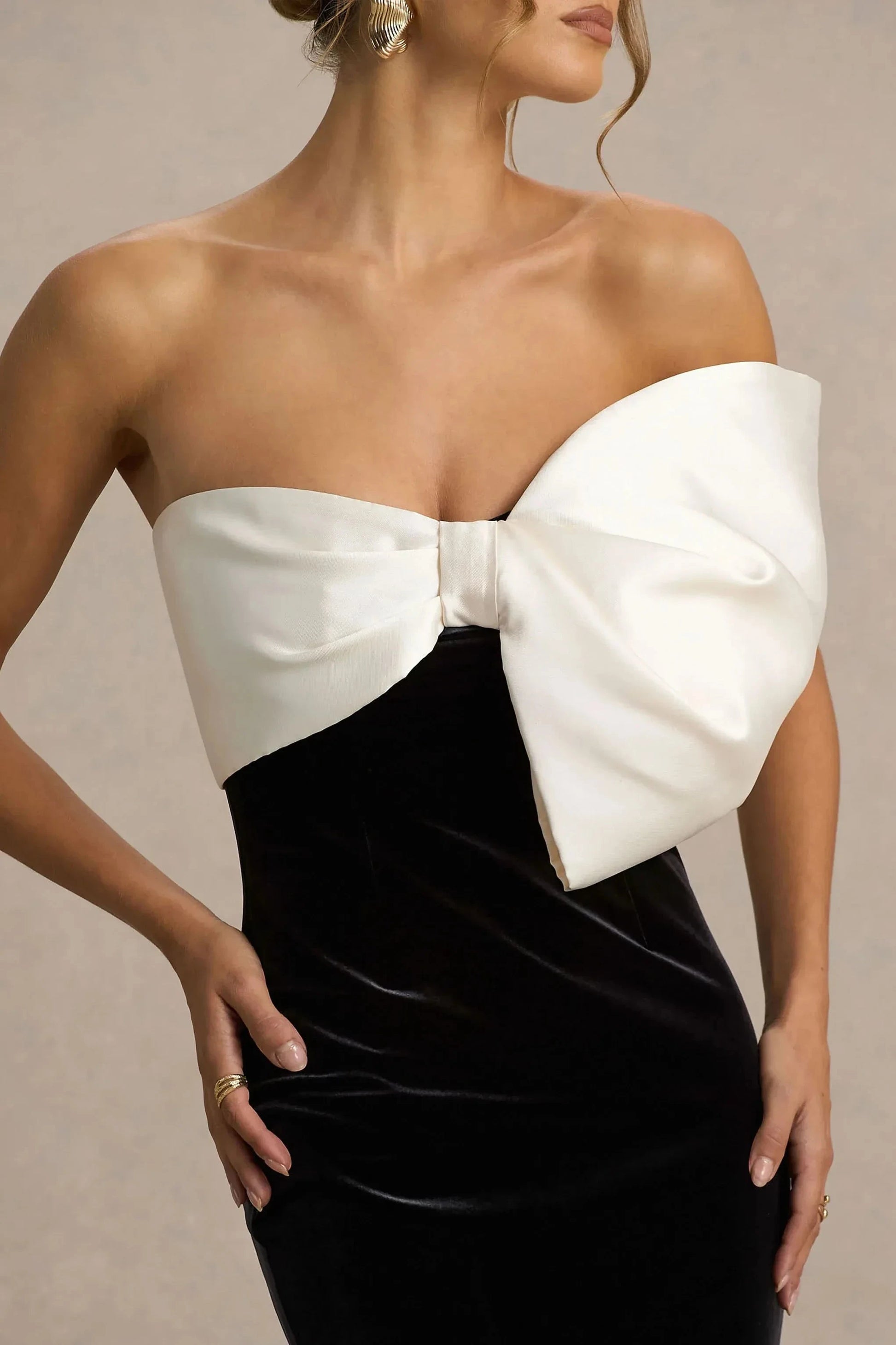 Sophisticated Mermaid Strapless Sleeveless Bow Detail Back Zipper Floor Length Prom Dress by YiHuiw