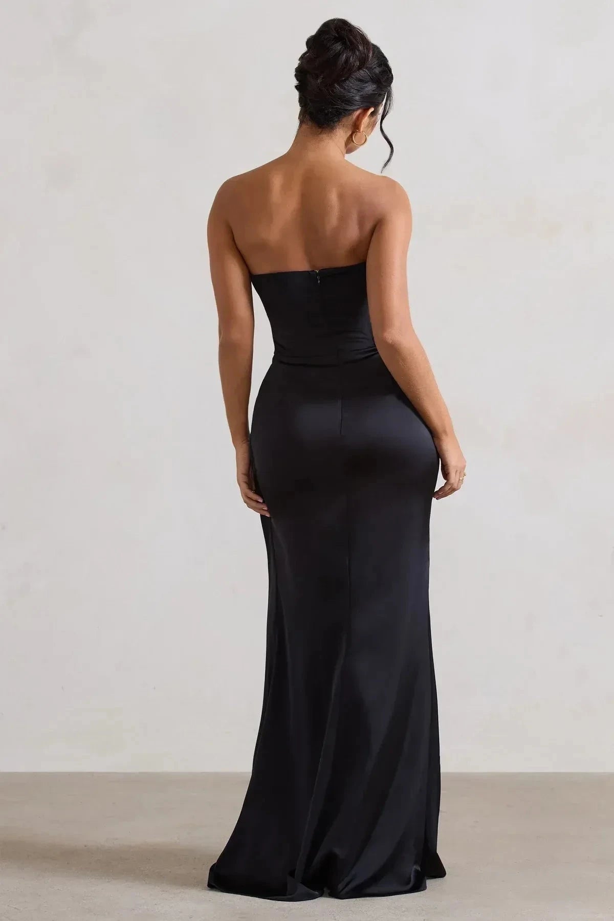 Sophisticated Mermaid Strapless Sleeveless Ruffled Side Back Zipper Floor Length Prom Dress by YiHuiw
