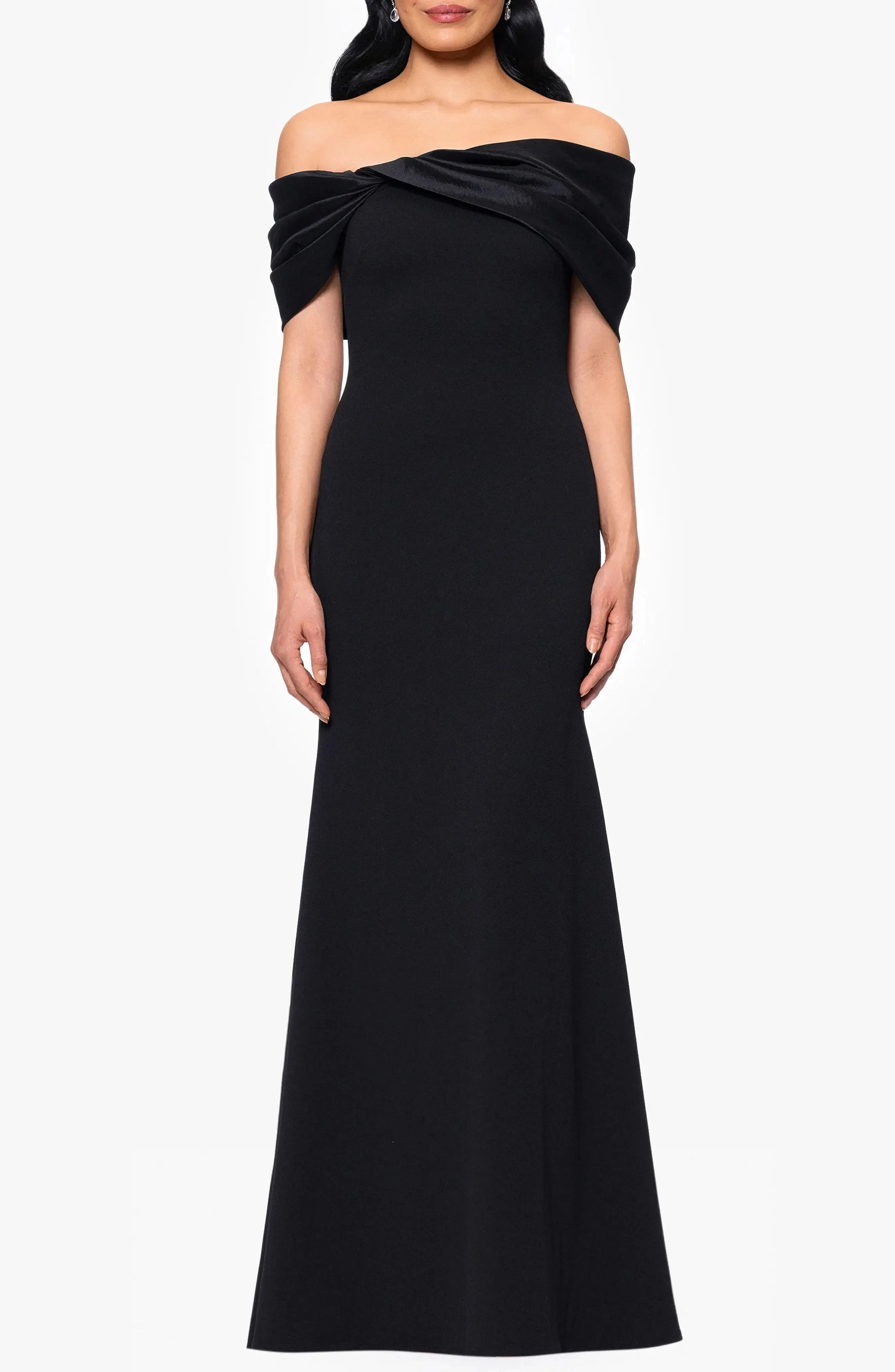Sophisticated Trumpet Off Shoulder Twist Neck Zipper Back Maxi Hot Sale Evening Dress by YiHuiw