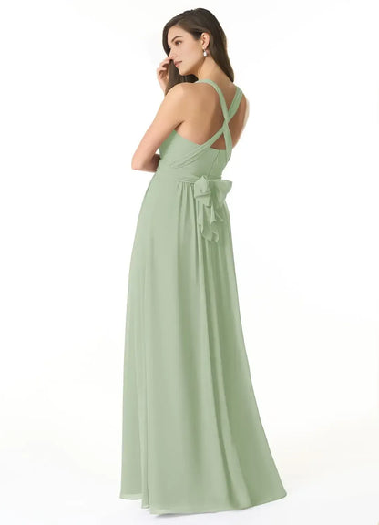 Spaghetti Strap Chiffon High Slit Wedding Dress - Yihuiw by Yihuiw