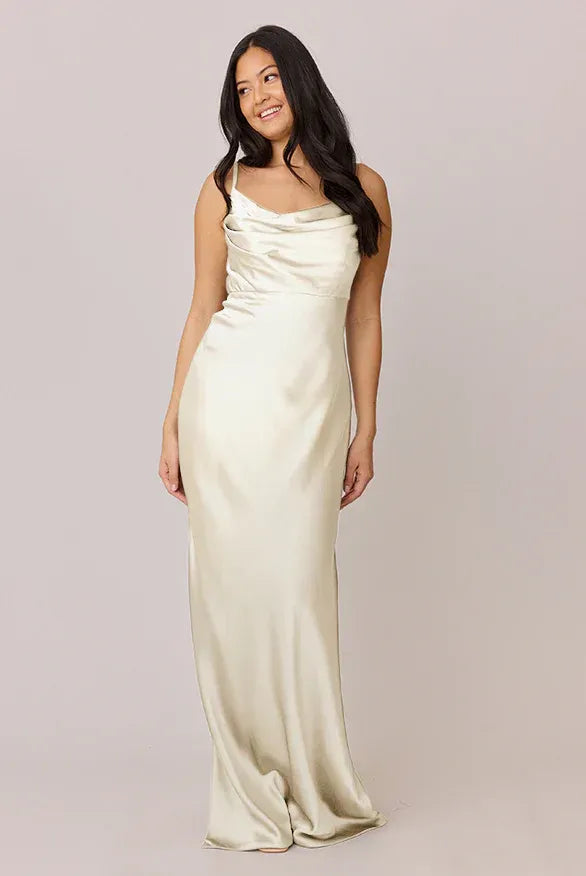 Mermaid Spaghetti Strap Satin High Slit Wedding Dress - Yihuiw by Yihuiw