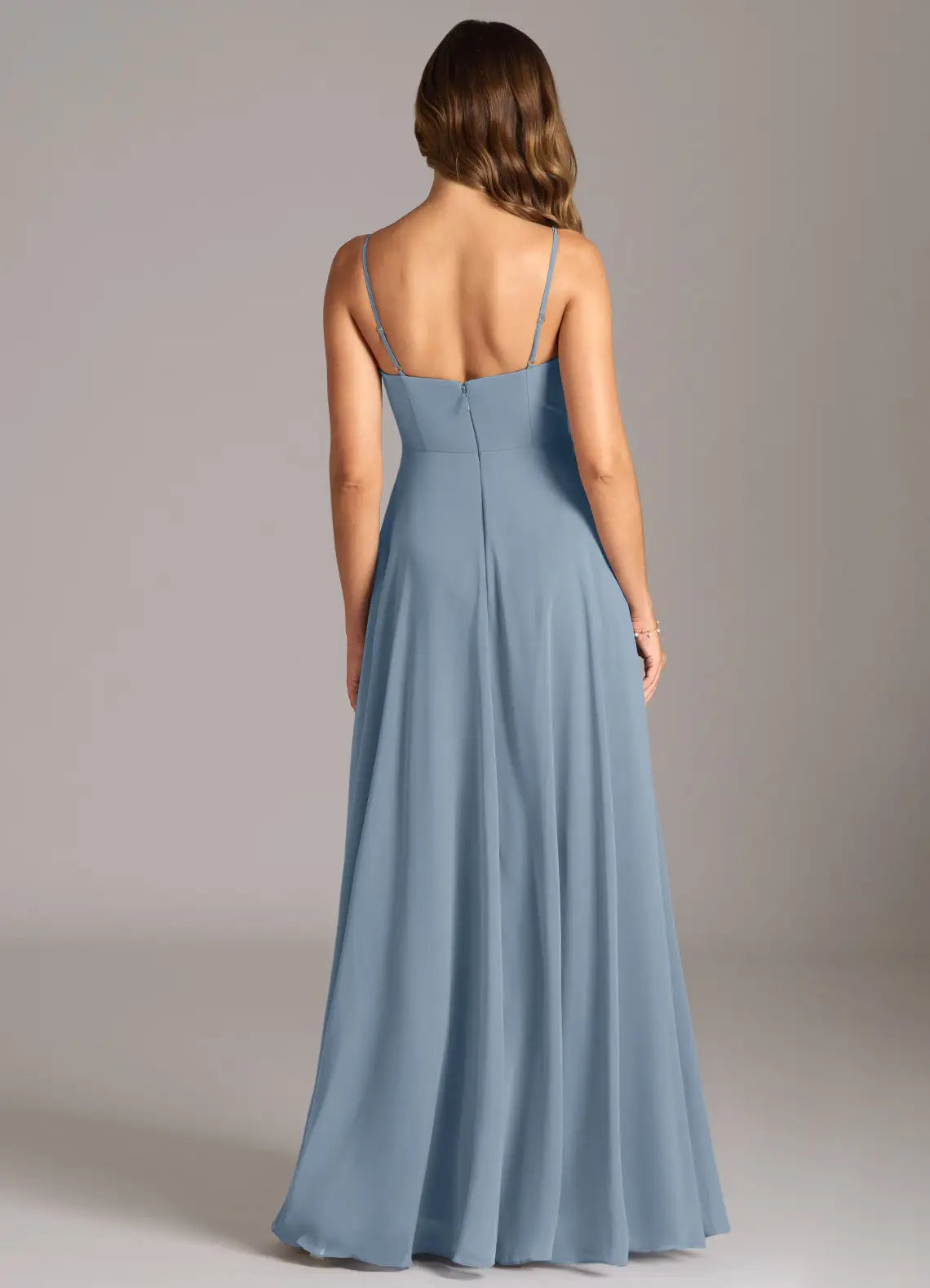 Empire Waist Spaghetti Strap Chiffon Floor-Length Wedding Dress - Yihuiw by Yihuiw