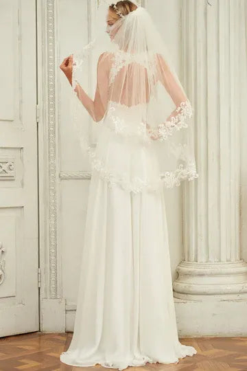 Spaghetti Strap Chiffon Wedding Dress - Yihuiw by Yihuiw