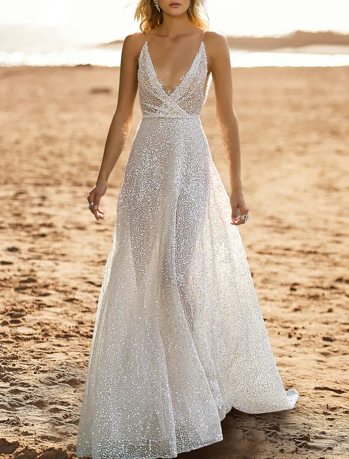 Spaghetti Strap Tulle Wedding Dress - Yihuiw by Yihuiw