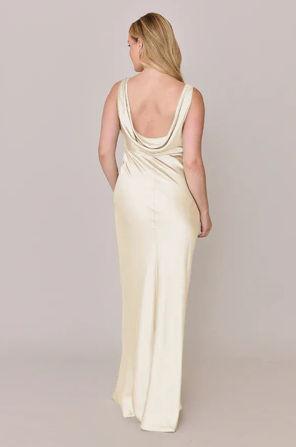 Mermaid Spaghetti Strap Satin Open Back Ruched Wedding Dress - Yihuiw by Yihuiw